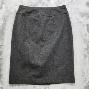 Ellen Tracy Skirt Womens S Gray Pull On High Rise Pencil Stretch Office Preppy